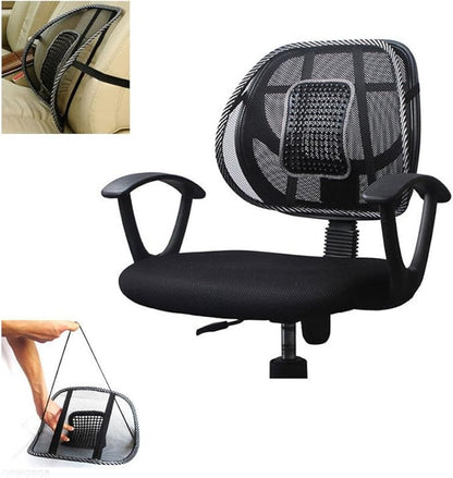 2 Pc Cool Vent Cushion Mesh Back Lumbar Support Car Office Home Chair Seat Black Mesh Back Lumbar Support, Back Support Seat Cushion with Breathable Mesh for Office Chairs Car 14.5" H x 16" W x 6" D