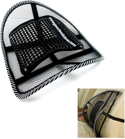 2 Pc Cool Vent Cushion Mesh Back Lumbar Support Car Office Home Chair Seat Black Mesh Back Lumbar Support, Back Support Seat Cushion with Breathable Mesh for Office Chairs Car 14.5" H x 16" W x 6" D