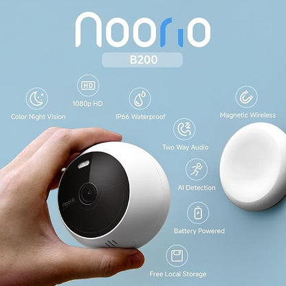 Noorio B200 2-Cam Kit with Hub, Wireless Security Camera System