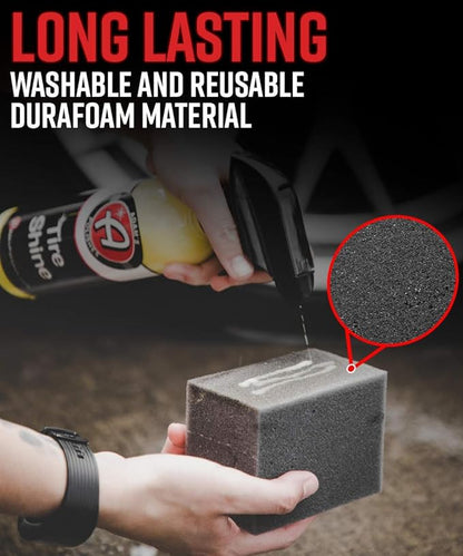 Adam's Tire & Trim Block Applicator - Trim Dressing & Tire Shine Applicator Foam Block for Car Detailing, Reusable & Customizable Durafoam Material