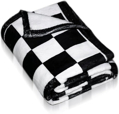 Gowyeg Dog Blanket for Puppy Accesssories Boy, 43"x30" Dog Stuff for Small Kitten Indoor Cats, Washable Soft Puppy Essentials Supplies,Black White