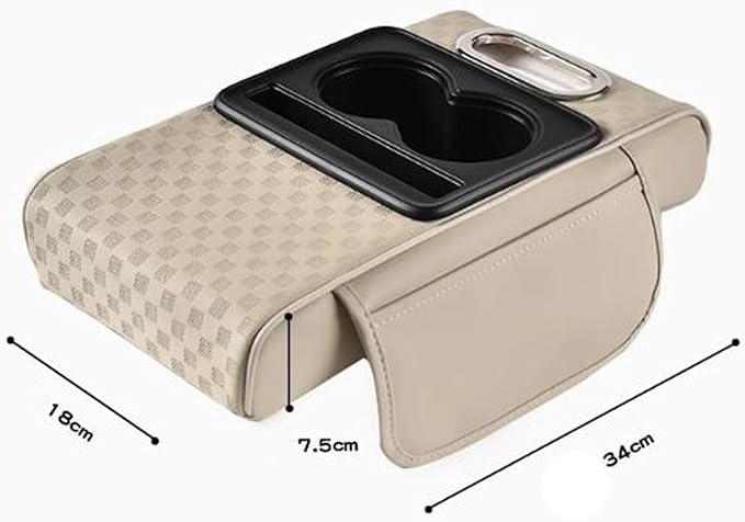 Car Center Console Cushion Pad for Nissan Murano II (Z51) 2008 2009 2010 2011 2012 2013 2014, Anti-Scratch Armrest Middle Console Cover with Cup Holde 2 Storage Bags Accessories,G