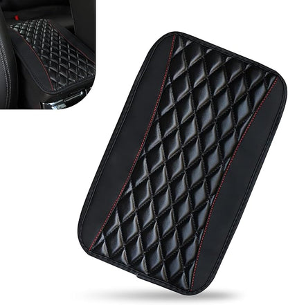 Car Center Console Cover, Leather Armrest Seat Cover Protector, Universal Waterproof Armrest Pad, Car Decoration Accessories, Fit for Most Cars, Vehicles, SUVs (Black)