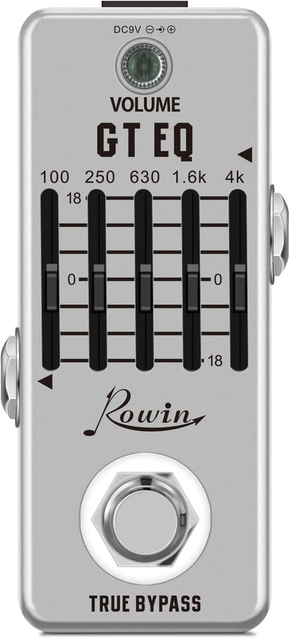Rowin Guitar Equalize Effect Pedal EQ Add or Take Away Specific Bands Tune