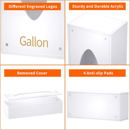 FEMELI Food Bag Storage Organizer, Acrylic Kitchen Drawer Baggie Box, Compatible with Gallon, Slider Quart, Freezer, Sandwich, Snack, Variety Size Bags, 4 separate Pack(White)