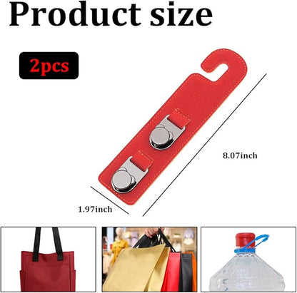 HZEL 2PCS Car Seat Headrest Hooks, Dual Hook Suede Vehicle Backseat Storage Holder for Purse Handbag Coat, Multifunctional Auto Seat Back Grocery Hanger Organizer, Universal for Vehicles (Red)