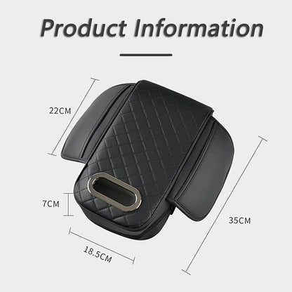 Center Console Cover for KIA Seltos 2019 2020 2021 2022 2023 2024 2025, Leather Arm Rest Armrest Cover for Car, Center Console Armrest Cover Armrest Storage Box, Interior Accessories,E Red