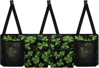 Green Leaf Car Trunk Organizer for SUV Organizer Trunk Storage Organizer, St. Patrick's Day Decorations Trunk Storage Organizer, It Easy to Find Things, Frees Trunk Floor, Space-Saving