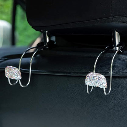 Car Decor Hooks for Purses And Bags, Durable Backseat Holder, Cute Heavy-Duty Metal Purse Hook Hangers, Storage Universal for SUV Truck & Van, Car Accessories for Women/Men, Pink