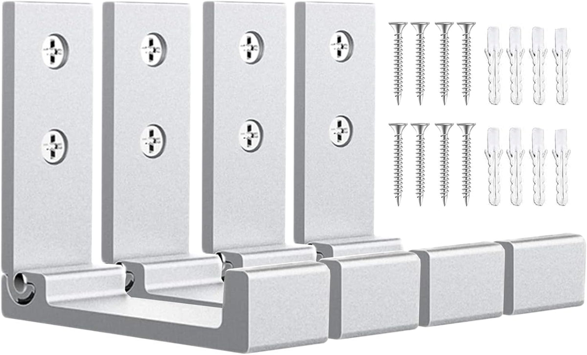 OHIYO 4pcs Folding Coat Hooks Heavy Duty Wall Hooks for Hanging Bags Hooks Headphone Holder No Rust Wall Mounted for Hat, Bags, Jacket, Towel (Silver)
