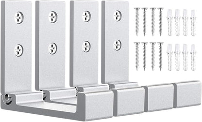 OHIYO 4pcs Folding Coat Hooks Heavy Duty Wall Hooks for Hanging Bags Hooks Headphone Holder No Rust Wall Mounted for Hat, Bags, Jacket, Towel (Silver)