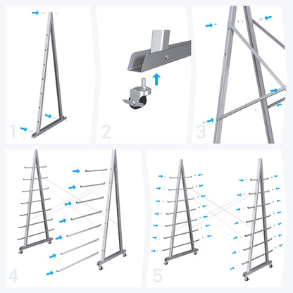Floor Standing Lumber Horizontal Storage Rack with 7 Tiers, Heavy-Duty Metal Adjustable Arms Pallet Racking, Free Standing Bar Storage Cantilever Rack for Basement, Up to 2500 Lbs