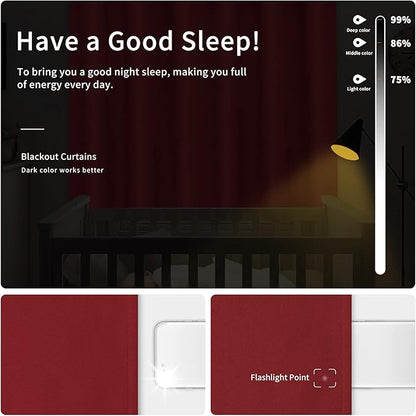 Easy-Going Blackout Curtains for Bedroom, Solid Thermal Insulated Grommet and