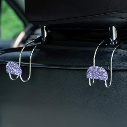 Car Decor Hooks for Purses And Bags, Durable Backseat Holder, Cute Heavy-Duty Metal Purse Hook Hangers, Storage Universal for SUV Truck & Van, Car Accessories for Women/Men, Pink