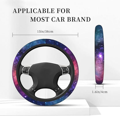 Space Galaxy Auto Car Steering Wheel Cover Universal 15 Inch Neoprene Interior Decor Protection Accessories