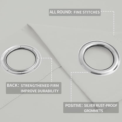 Easy-Going Blackout Curtains for Bedroom, Solid Thermal Insulated Grommet and