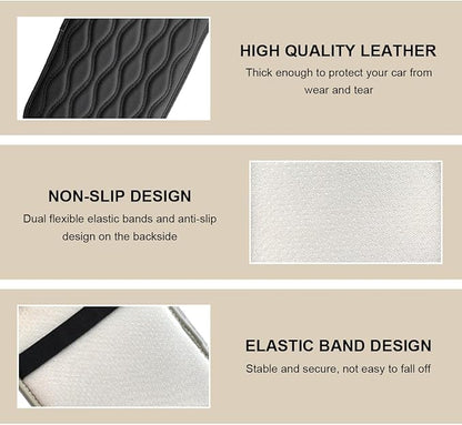 Car Center Console Pad, Waterproof Leather Armrest Seat Box Cover Protector, Non-Slip Middle Console Cushion Pad Interior Decor Fits Most Vehicles, Car Accessories (Black)
