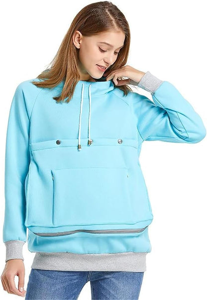 LINYUCHEN Cat Dog Carrier Hoodies – Puppy Kitten Carrying Sweatshirt Large Pet Pocket Pullover Top – Unisex Kangaroo Hoodies