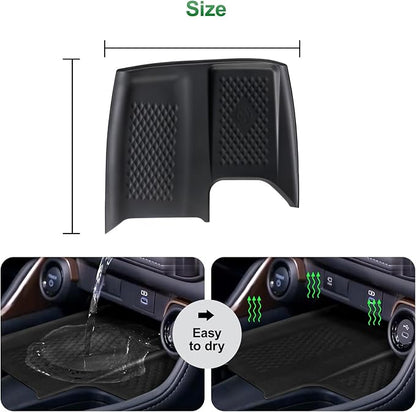 Upgraded Wireless Charger Mat, Compatible with Toyota Grand Highlander 2024-2026 Silicone Anti-Slip Charging Mat Secure Phone Placement & Wireless Power Hub