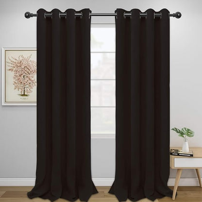 Easy-Going Blackout Curtains for Bedroom, Solid Thermal Insulated Grommet and