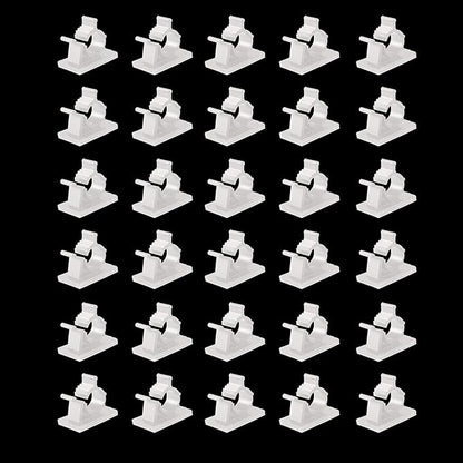 Viaky 30 Pieces White Adjustable Cable Clips Self-Adhesive Desk Organizer Nylon Wire Management Wire Holder