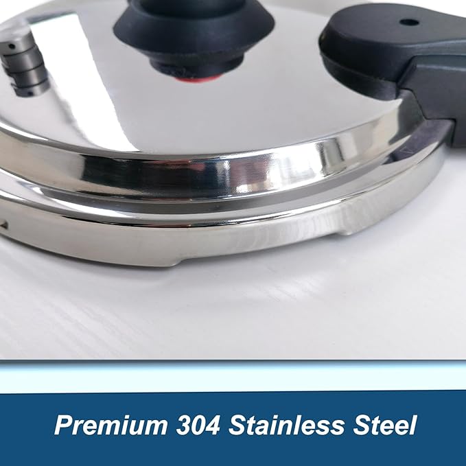 XINFU Heavy Duty 304 Stainless Steel Pressure Cooker 6.3 Quart, Serves 4-6