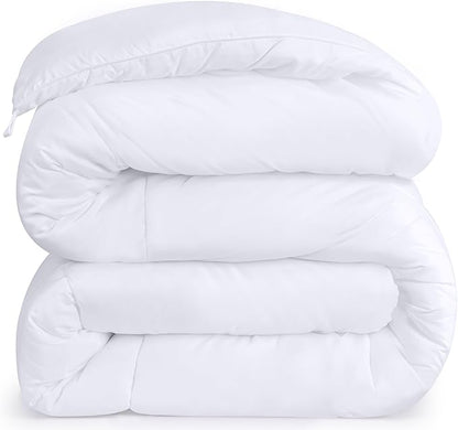 Utopia Bedding Comforters Queen Size, All Season Duvet Insert, Down Alternative Box Stitched Bed Comforter with Corner Tabs, Machine Washable (White)