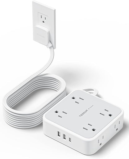 TESSAN Surge Protector Power Strip 15 Ft Cord, 8 Widely Spaced Outlets