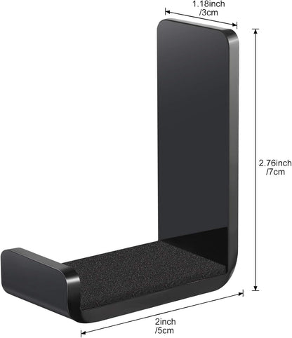 Weewooday 4 Pieces Headphone Hanger Holder Desk Adhesive Headphone Hook Wall Mount Headset Stand Acrylic Holder with Glues for General Purpose Game Earphone(Black)