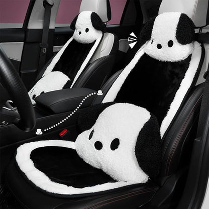 Set of 8 Car Headrest & Lumbar Support & Seat Cushion & Back Support Pillow Cute Black & White Dog Pattern Car Seat Pillow Comfortable & Durable Car Accessories Pillow for Long Sitting