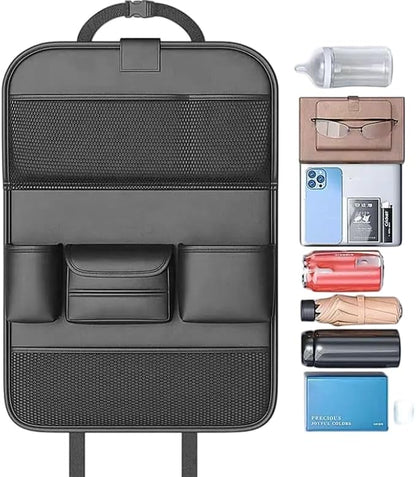 Car Backseat Organizer Storage Bag with Foldable Table Holder Waterproof Protector for Toddlers Kids Adults Business Road Trip Travel Accessories