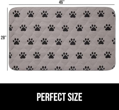 GORILLA GRIP Washable Puppy Pads, 46x28 Pack of 2, Slip Resistant Dog Crate Mat, Waterproof Cloth Pee Pad for Training Puppies in Playpen, Reusable Pet Incontinence Blanket, Protects Sofa, Furniture