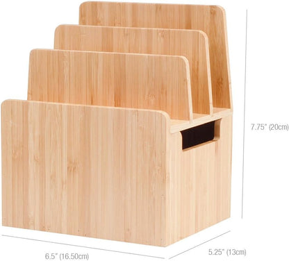 MobileVision Bamboo Charging Station & Compatible Apple Watch Adapter Combo Multi Device Organizer for Apple Watch, Smartphones, Tablets, Laptops, and More