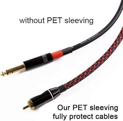 25ft - 1/4 Inch Cable Management Sleeve Protector,Wire Loom PET Expandable Wire Sleeving for Office TV Computer Home Theater Engine Bay Cord Organizer,Protect Cables from Pet Cat Dog Chewing,BlackRed