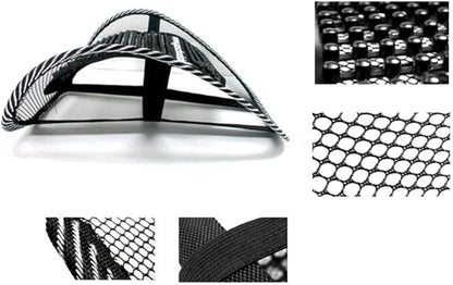 2 Pc Cool Vent Cushion Mesh Back Lumbar Support Car Office Home Chair Seat Black Mesh Back Lumbar Support, Back Support Seat Cushion with Breathable Mesh for Office Chairs Car 14.5" H x 16" W x 6" D