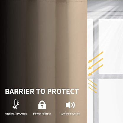 Easy-Going Blackout Curtains for Bedroom, Solid Thermal Insulated Grommet and