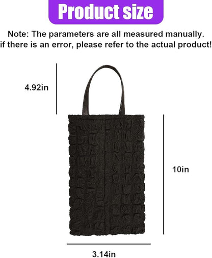Car Tissue Holder, Soft Cute Auto Tissue Box Cover, Hanging Decorative Car Backseat Napkin Storage Bag, Universal Vehicle Interior Paper Organizer Accessories for Headrest(Black)