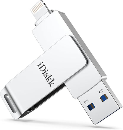 App-le Mfi Certified 128GB iDiskk iPhone Flash Drive,for Photos and Videos,Photo Stick, iPad Flashdrive,iPhone USB Storage, iPad iPhone Photo Storage Stick,for Mac,iPad,PC Thumb Drive Auto Backup
