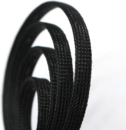 30ft PET Expandable Sleeving Wire Cable Sleeve (1/4", Black)