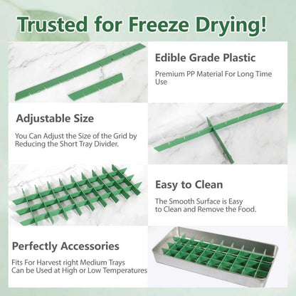 2 Sets Freeze Dryer Tray Dividers Medium, Freeze Dryer Accessories for Harvest Right, Non-Stick Dividers for Fruits, Vegetables, Meals(Green)