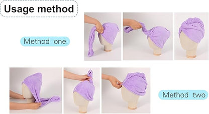 AGKXHDEC 1 Pack Double Layer Microfiber Towel, Hair Turbans for Wet Hair, Drying Hair Wrap for Women(Pink)