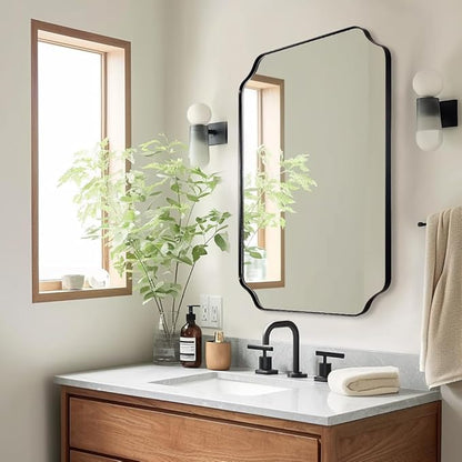 ANDY STAR Bathroom Vanity Mirror, 24x36 Inch Matte Black Mirror, Modern