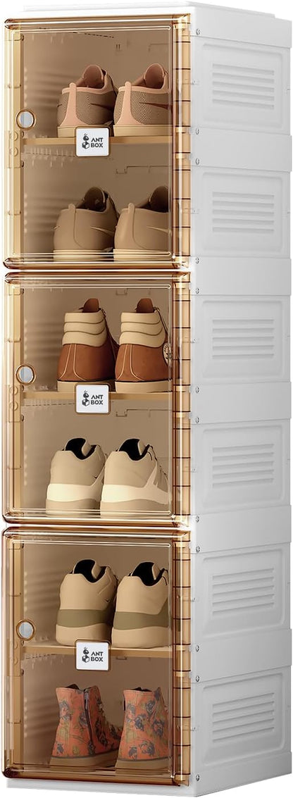ANTBOX Shoe Organizer Storage Box, Portable Folding Shoe Rack