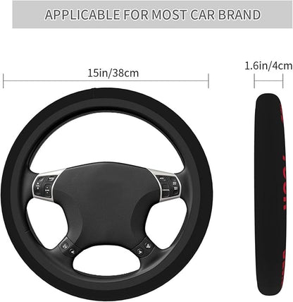 Custom Steering Wheel Cover - Personalized Anti Slip Car Wheel Protector - Add Your Image Text Universal 15 Inch Fit Suit For Cars, Truck, Suv, Trailer (Custom, One Size)