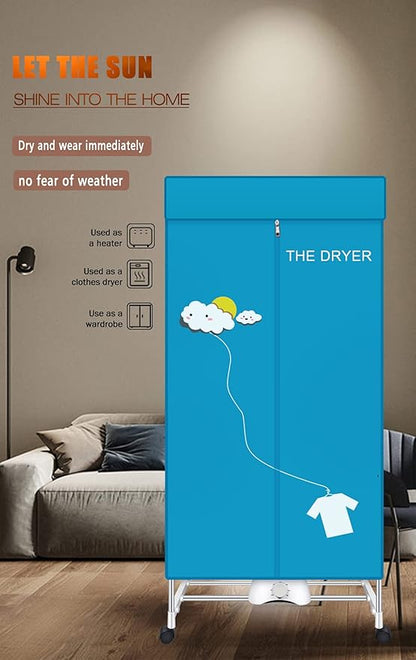 Portable Dryer, 110V 1000W Electric Clothes Dryer Machine, Double Layer