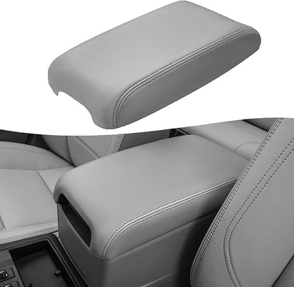 KBH Center Console Armrest Cover Replacement for Toyota Camry 2012 2013 2014 2015 2016 2017, Vinyl Leather, Car Arm Rest Replace Skin Upholstery, Ash Gray (Leather Part Only)