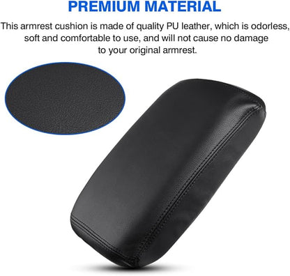 Karltys for Kia Soul Center Console Cover 2020-2024 2025, Leather Middle Console Cover for Kia Soul Accessories Waterproof Armrest Seat Box Cover Elbow Cushion Pad Protector Anti-Scratch