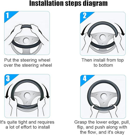 Bling Car Steering Wheel Cover, 15 Inch Elastic Stretch Crystal Rhinestone Vehicle Steering Wheel Protector, Anti-Slip Auto Interior Protective Cover, Universal for SUV RV Truck (Pink)