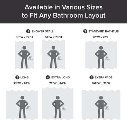 Madison Park Shower Curtain Waffle Weave, Vibrant Dyed, Waffle Shower Curtain 3M Scotchgard Moisture Management, Farmhouse Long Shower Curtains for Bathroom, Long: 72x78 Black