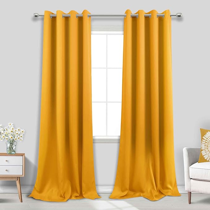 KOUFALL 108 Inch Curtains Blackout, Grommet Boho Black Out Curtains